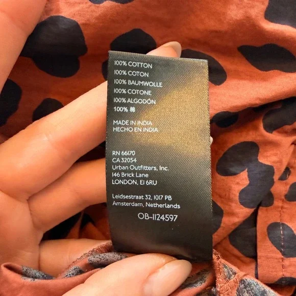 Anthropologie Maeve Somerset Leopard Maxi Dress Brown Smocked Waist Pockets Sml. - Picture 14 of 15